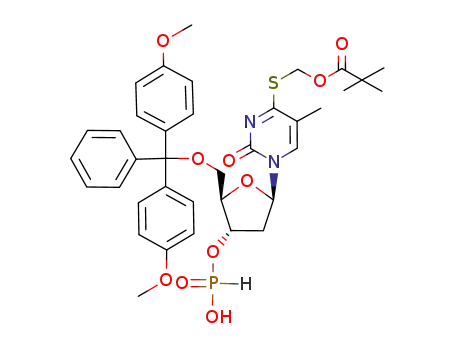 5'-O-dimethoxytrityl-4-(S-pivaloyloxymethyl)-4-thiothymidin-3'-yl hydrogenphosphonate