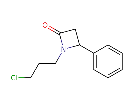 Molecular Structure of 88909-09-5 (2-Azetidinone, 1-(3-chloropropyl)-4-phenyl-)