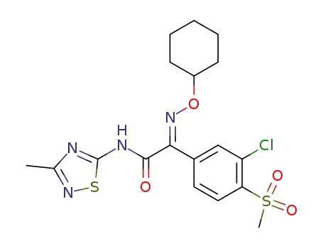 (E)-2-(3-chloro-4-methanesulfonyl-phenyl)-2-cyclohexyloxyimino-N-(3-methyl-[1,2,4]thiadiazol-5-yl)-acetamide