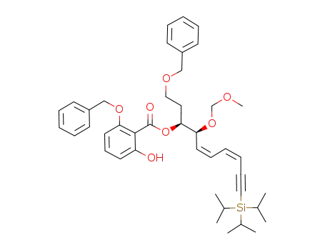 2-Benzyloxy-6-hydroxy-benzoic acid (3Z,5Z)-(1S,2S)-1-(2-benzyloxy-ethyl)-2-methoxymethoxy-8-triisopropylsilanyl-octa-3,5-dien-7-ynyl ester