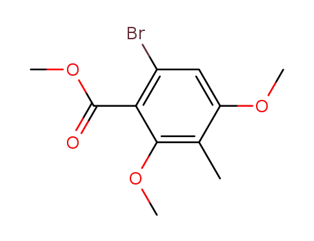 Molecular Structure of 81574-56-3 (Benzoic acid, 6-bromo-2,4-dimethoxy-3-methyl-, methyl ester)
