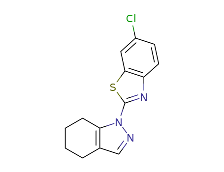 Molecular Structure of 133845-06-4 (6-chloro-2-(4,5,6,7-tetrahydro-1H-indazol-1-yl)-1,3-benzothiazole)