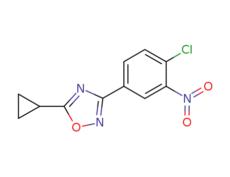 Molecular Structure of 862298-35-9 (3-(4-chloro-3-nitrophenyl)-5-cyclopropyl-1,2,4-oxadiazole)