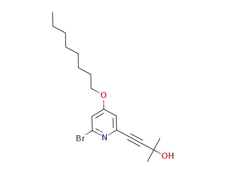 Molecular Structure of 1032413-36-7 (2-bromo-6-(3-hydroxy-3-methyl-1-butynyl)-4-octyloxypyridine)