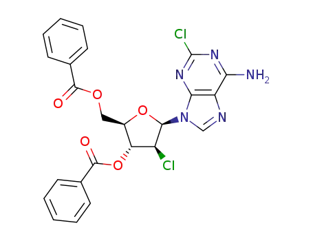 2-chloro-9-(3',5'-di-O-benzoyl-2'-deoxy-2'-chloro-β-D-arabinofuranosyl)-adenine
