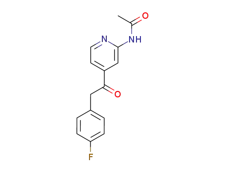 Molecular Structure of 452056-81-4 (N-{4-[2-(4-Fluorophenyl)-acetyl]-pyridin-2-yl}-acetaMide)