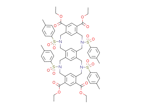 5,7,23,25-tetrakis(ethoxycarbonyl)-2,11,20,29-tetrakis(4-tolylsulfonyl)-2,11,20,29-tetraaza<3.3>(1,3)(1,3)<3.3>(4,6)(1,3)benzeno<3>phane