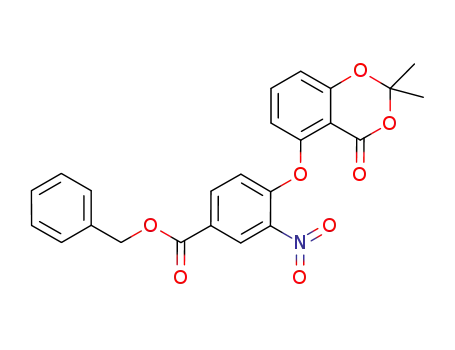 4-[(2,2-dimethyl-4-oxo-4H-1,3-benzodioxin-5-yl)oxy]-3-nitrobenzoic acid benzyl ester