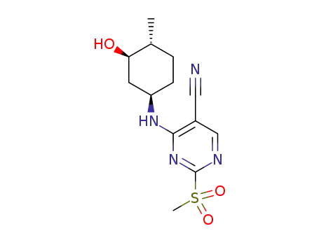 4-((1R,3R,4R)-3-hydroxy-4-methylcyclohexylamino)-2-(methylsulfonyl)pyrimidine-5-carbonitrile