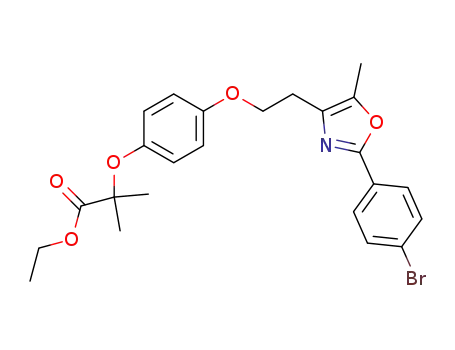Molecular Structure of 328918-90-7 (2-(4-{2-[2-(4-bromophenyl)-5-methyloxazol-4-yl]ethoxy}phenoxy)-2-methylpropionic acid ethyl ester)