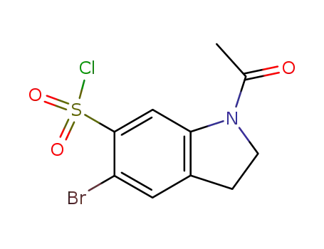Molecular Structure of 107144-42-3 (1-acetyl-5-broMo-2,3-dihydro-1H-indole-6-sulfonyl 
chloride)