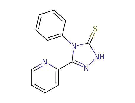 Molecular Structure of 56041-34-0 (3H-1,2,4-Triazole-3-thione, 2,4-dihydro-4-phenyl-5-(2-pyridinyl)-)
