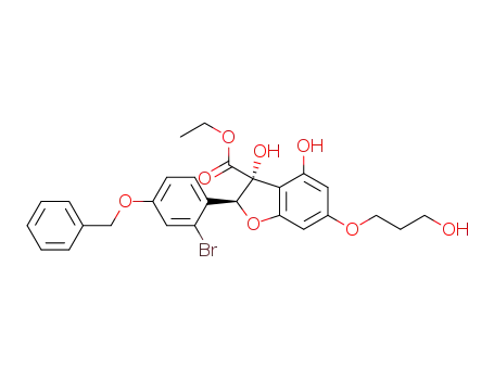 ethyl 6-(3-hydroxypropoxy)-2-(4-(benzyloxy)-2-bromophenyl)-2,3-dihydro-3,4-dihydroxybenzofuran-3-carboxylate