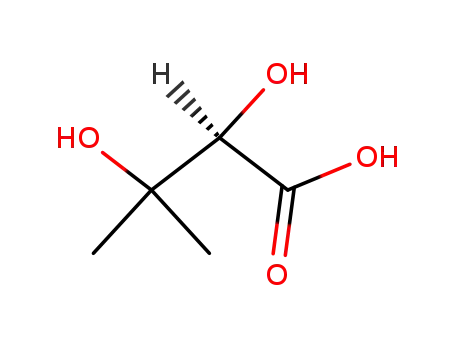 Molecular Structure of 19451-56-0 (Butanoic acid, 2,3-dihydroxy-3-methyl-, (R)-)
