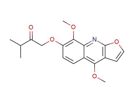 Molecular Structure of 572-24-7 (1-[(4,8-Dimethoxyfuro[2,3-b]quinolin-7-yl)oxy]-3-methyl-2-butanone)