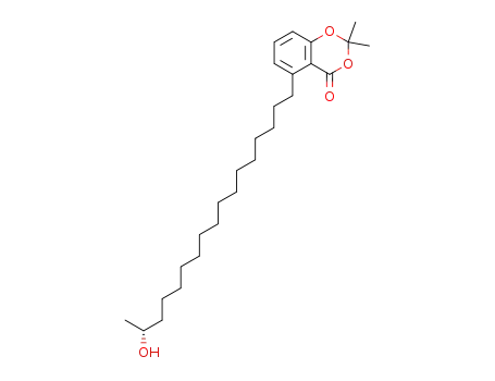 Molecular Structure of 185671-86-7 (4H-1,3-Benzodioxin-4-one, 5-(16-hydroxyheptadecyl)-2,2-dimethyl-,
(R)-)