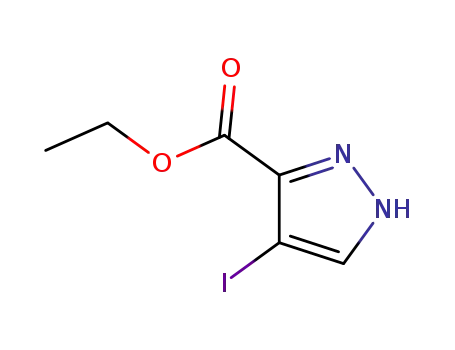 Molecular Structure of 179692-08-1 (Ethyl 4-iodo-1H-pyrazole-5-carboxylate)