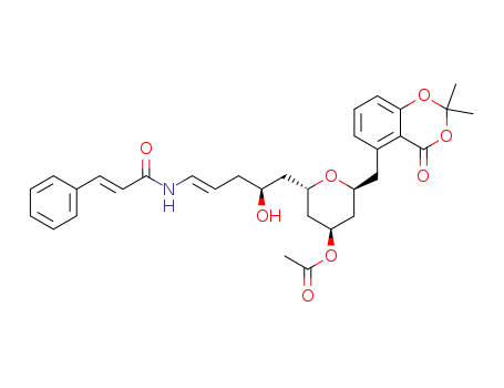 2-Propenamide,
N-[(1E,4S)-5-[(2S,4R,6S)-4-(acetyloxy)-6-[(2,2-dimethyl-4-oxo-4H-1,3-
benzodioxin-5-yl)methyl]tetrahydro-2H-pyran-2-yl]-4-hydroxy-1-pentenyl]
-3-phenyl-, (2E)-