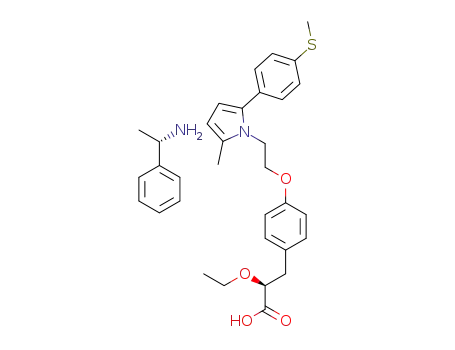 (S)-(-)α-1-phenylethylamine salt of (S)-α-ethoxy-4-[2-[-methyl-5-[4-(methylthio) phenyl]-1H-pyrrol-1-yl]ethoxy]benzene-propanoic acid