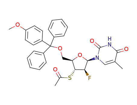 5'-O-(4-methoxytrityl)-2',3'-dideoxy-2'-fluoro-3'-acetylthioarabinothymidine