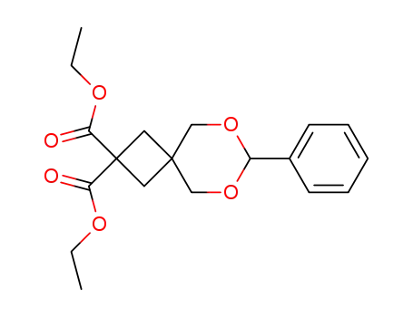 Molecular Structure of 142733-60-6 (diethyl 7-phenyl-6,8-dioxaspiro[3.5]nonane-2,2-dicarboxylate)