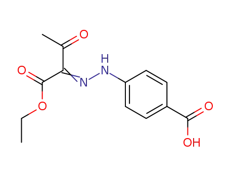 Molecular Structure of 34582-83-7 (Benzoic acid, 4-[[1-(ethoxycarbonyl)-2-oxopropylidene]hydrazino]-)