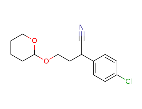 Molecular Structure of 178311-02-9 (2-[[3-cyano-3-(4-chlorophenyl)]propyloxy]-2H-tetrahydropyran)
