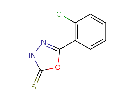 Molecular Structure of 23766-27-0 (5-(2-CHLORO-PHENYL)-[1,3,4]OXADIAZOLE-2-THIOL)