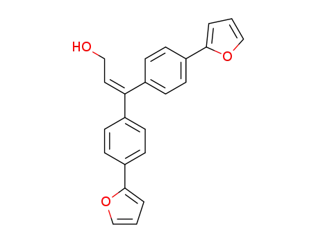 Molecular Structure of 303111-03-7 (3,3-bis-(4-furan-2-yl-phenyl)-prop-2-en-1-ol)