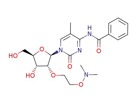 Molecular Structure of 315701-92-9 (Cytidine, N-benzoyl-2'-O-[2-[(dimethylamino)oxy]ethyl]-5-methyl-)