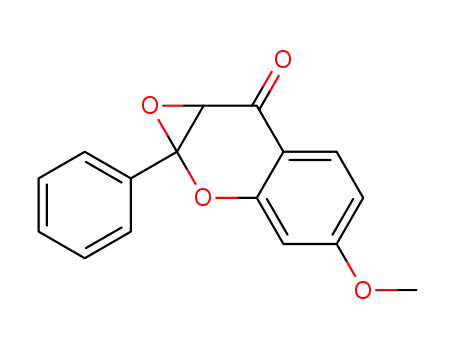 Molecular Structure of 136764-58-4 (1a,7a-Dihydro-4-methoxy-1a-phenyl-7H-oxireno<b><1>benzopyran-7-one)
