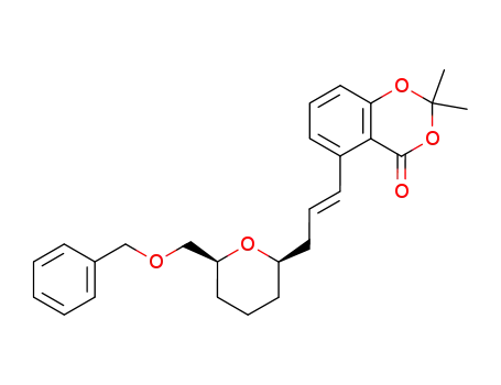 5-[(E)-3-((2R,6S)-6-Benzyloxymethyl-tetrahydro-pyran-2-yl)-propenyl]-2,2-dimethyl-benzo[1,3]dioxin-4-one