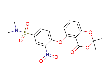 Molecular Structure of 862298-40-6 (4-[(2,2-dimethyl-4-oxo-4H-1,3-benzodioxin-5-yl)oxy]-N, N-dimethyl-3-nitrobenzenesulfonamide)
