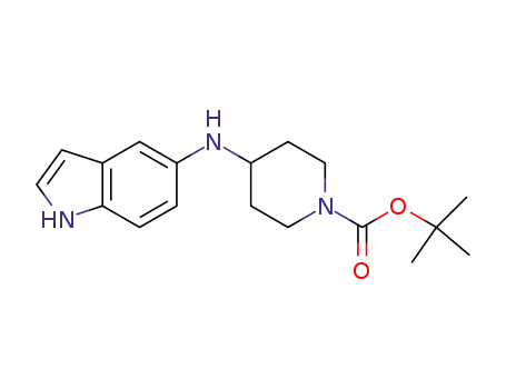 Molecular Structure of 856935-80-3 (4-(1H-indol-5-ylamino)-piperidine-1-
carboxylic acid tert-butyl ester)