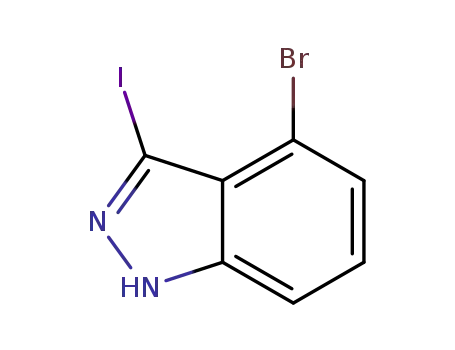 Molecular Structure of 885521-72-2 (4-BROMO-3-IODO (1H)INDAZOLE)