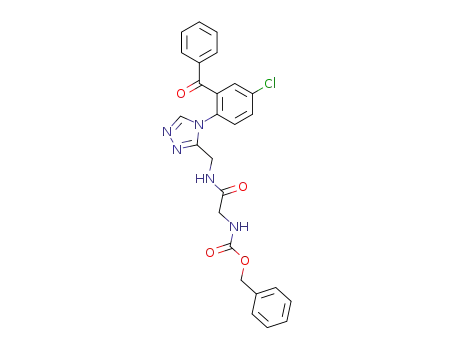 Molecular Structure of 64920-35-0 (Carbamic acid,
[2-[[[4-(2-benzoyl-4-chlorophenyl)-4H-1,2,4-triazol-3-yl]methyl]amino]-2-
oxoethyl]-, phenylmethyl ester)