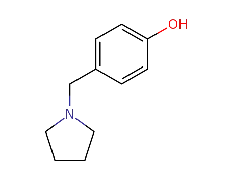 Molecular Structure of 72219-19-3 (Phenol, 4-(1-pyrrolidinylmethyl)-)