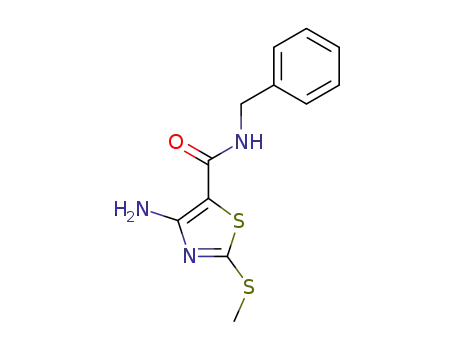 Molecular Structure of 63237-94-5 (5-Thiazolecarboxamide, 4-amino-2-(methylthio)-N-(phenylmethyl)-)