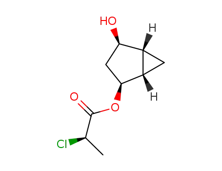 Molecular Structure of 143022-93-9 ((1R,2R,4S,5S)-4-<(2R)-2-chloropropanoyloxy>bicyclo<3.1.0>hexan-2-ol)