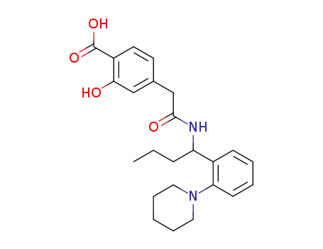 2-hydroxy-4-[N-{1-(2-piperidino-phenyl)-1-butyl}-aminocarbonylmethyl]-benzoic acid