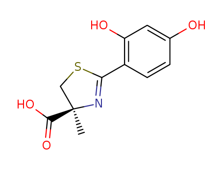 4-Thiazolecarboxylic acid,  2-(2,4-dihydroxyphenyl)-4,5-dihydro-4-methyl-, (4S)-