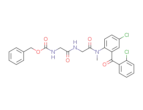 Molecular Structure of 59179-98-5 (Glycinamide,
N-[(phenylmethoxy)carbonyl]glycyl-N-[4-chloro-2-(2-chlorobenzoyl)phen
yl]-N-methyl-)