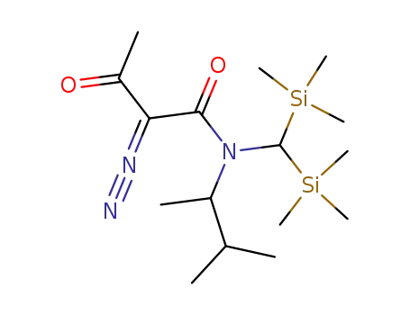 Molecular Structure of 478369-49-2 (N-bis(trimethylsilyl)methyl-N-(1,2-dimethylpropyl)-2-diazo-3-oxobutanamide)