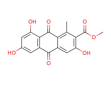 2-Anthracenecarboxylic acid,
9,10-dihydro-3,6,8-trihydroxy-1-methyl-9,10-dioxo-, methyl ester