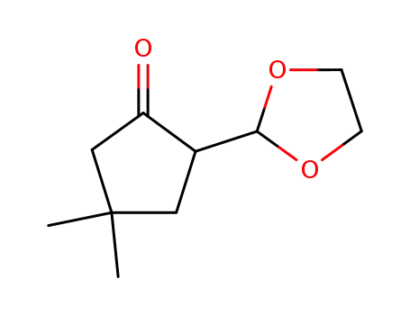 Molecular Structure of 87802-41-3 (Cyclopentanone, 2-(1,3-dioxolan-2-yl)-4,4-dimethyl-)