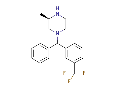Molecular Structure of 1000691-86-0 ((3R)-3-methyl-1-(phenyl(3-(trifluoromethyl)phenyl)-methyl)piperazine)