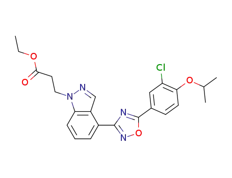 ethyl 3-[4-(5-{3-chloro-4-[(1-methylethyl)oxy]phenyl}-1,2,4-oxadiazol-3-yl)-1H-indazol-1-yl]propanoate