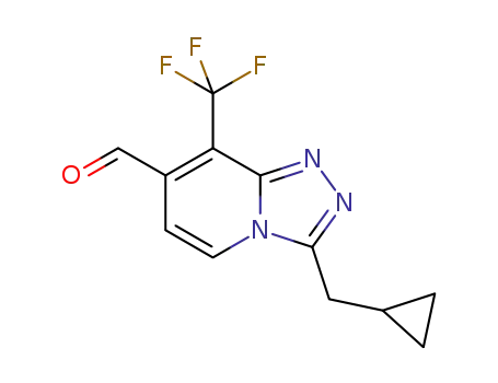 Molecular Structure of 1254982-03-0 (3-(cyclopropylmethyl)-8-(trifluoromethyl)-[1,2,4]triazolo[4,3-a]pyridine-7-carbaldehyde)