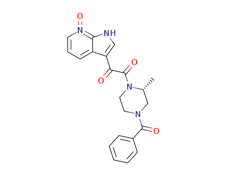 Molecular Structure of 357262-90-9 (4-BENZOYL-2-METHYL-1-[(7-OXIDO-1H-PYRROLO[2,3-B] PYRIDIN-3-YL)OXOACETYL]-PIPERAZINE)