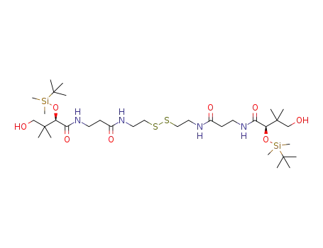 (2R,2'R)-N,N'-(((disulfanediylbis(ethane-2,1-diyl))bis(azanediyl))bis(3-oxopropane-3,1-diyl))bis(2-((tert-butyldimethylsilyl)oxy)-4-hydroxy-3,3-dimethylbutanamide)